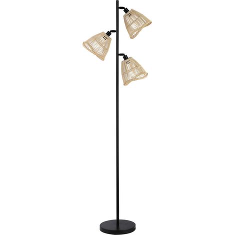 HOME DELUXE Lámpara de pie de ratán FELIA - Beige (1/3)