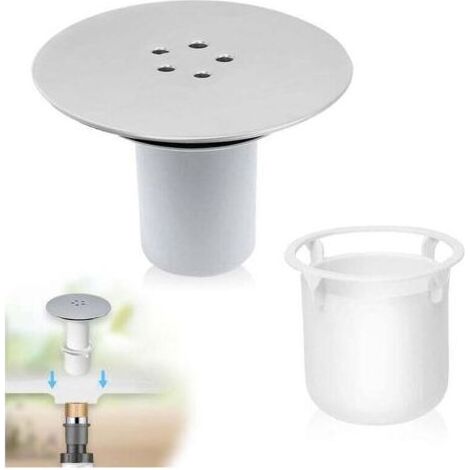 Pair Bonde Douche, Bonde de Douche 90 mm/115mm, Remplacement de Couvercle de Siphon Douche, Capot Bonde de Douche Universelle, Couvercle de Prise de Douche Chromé, Débit Rapide, (1/5)
