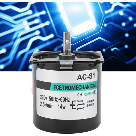 XD60KTYZ+ Wechselstrom-Synchronmotor mit Halterung, 14 W, Permanentmagnet, niedrige Drehzahl, bidirektional, hohes Drehmoment, Mittelwelle, 2,5 U/min, 220 V Wechselstrom (1/5)