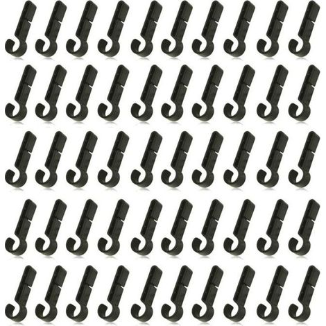100 x clips de lampe frontale,Plastique,noir (1/5)