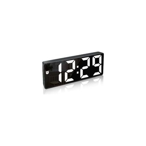 Despertador Digital, Pantalla LED Grande, Reloj de Superficie Espejo con Función de Snooze y Conexión de Carga USB, Brillo Ajustable, Despertador para Dormitorio y Oficina (1/4)