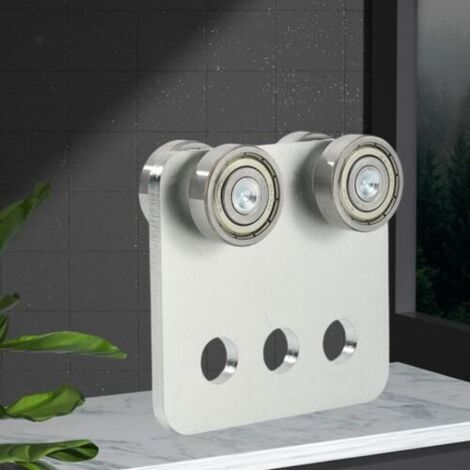 Ensemble de poulies carrées à cadre en acier chromé, ensemble de poulies pour portes coulissantes à roulement en acier inoxydable à haute capacité de charge