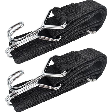 2er Set Spanngurte mit Haken, 3cm breit, verstellbar, 1m Länge
