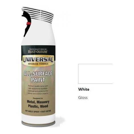 Rust-Oleum Universal All Surface Spray Paint - Gloss - White - 400ml