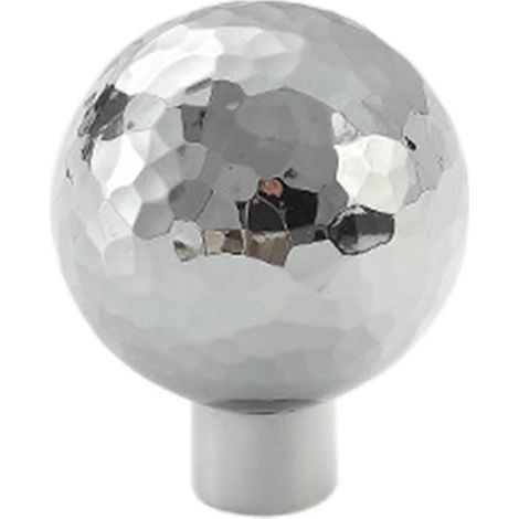 Poignée de meuble à un trou, tirette de tiroir 25/27 mm, finition argent martelé, poignée de porte simple 25 mm (1/5)