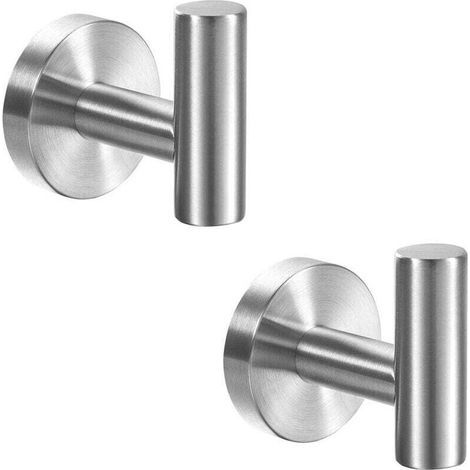 Set di 2 portaoggetti da bagno, in acciaio inox, color argento. (1/4)