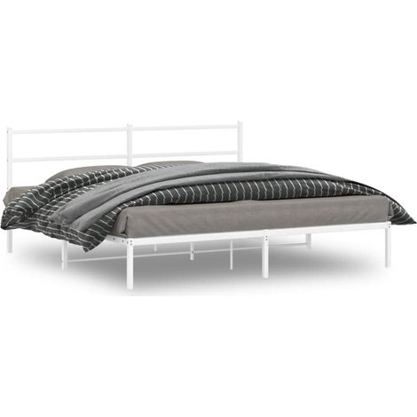 Bettgestell mit Kopfteil Metall Weiß 180x200 cm