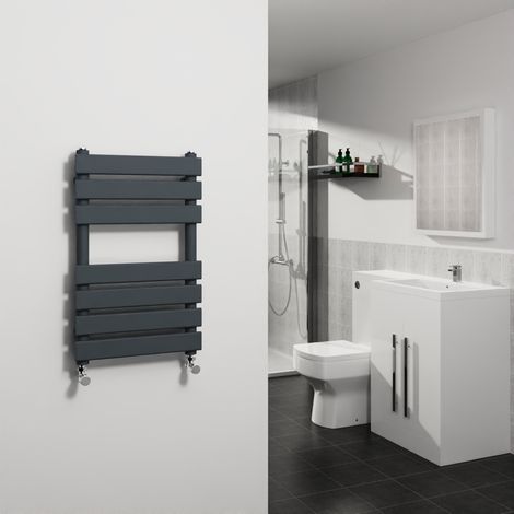 Sand Grey Flat Panel Heated Towel Rail Radiator 650x400mm