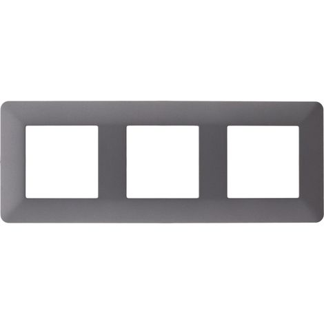 Zenitech – Plaque de finition triple Artezo – ABS gris anthracite – Finition mate – Montage facile sur mécanismes modulables