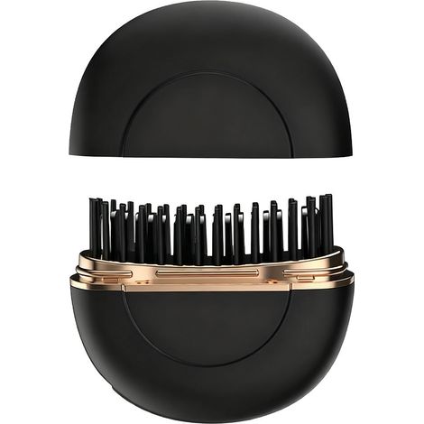 Mini Brosse Lisse Sans Fil Alliage Aluminium Diamètre 21-30mm 3 Niveaux Température Portable Pour Cheveux Secs Noir Rose Avec ou Sans Texture HB-208 (1/5)