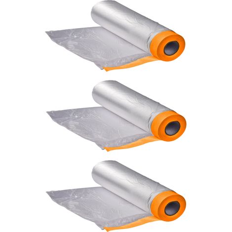 3 x Fineline Klebeband mit Folie Abdeckfolie mit Malerband Kreppband 140 cm x 33 m (1/4)