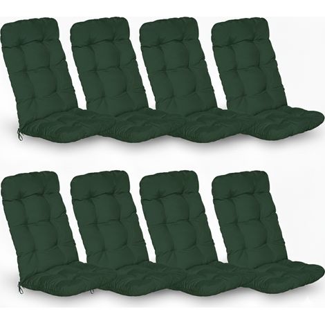 8er Set Hochlehner Auflagen Flair HL, 120x50x8cm, Dunkelgrün