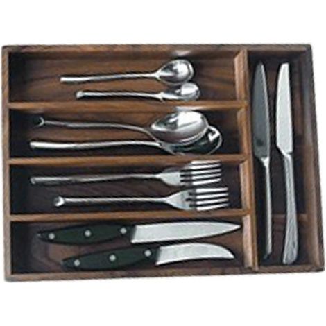 Étui de rangement en bois pour couverts, fourchettes et cuillères, tiroir de cuisine (1/4)
