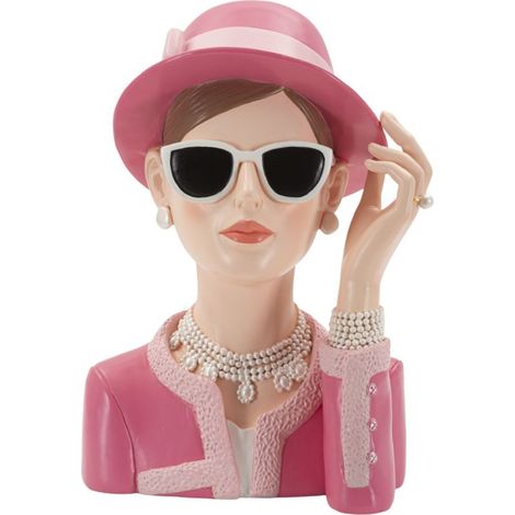 Scultura Donna Paris -C- in resina multicolore