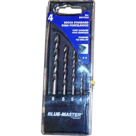 Brocas standard porcelánico ø4-5-6-8 mm, juego 4 piezas