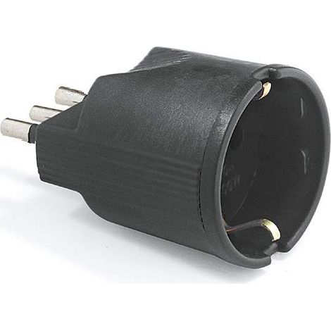 Adattatore presa schuko Elettrocanali nero spina 16 a.