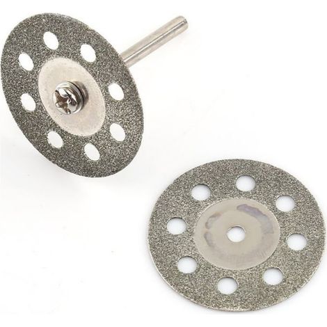 10pcs Disques diamant Dremel - 30 mm 8 trous 2 mandrins inclus - Outils rotatifs (1/5)