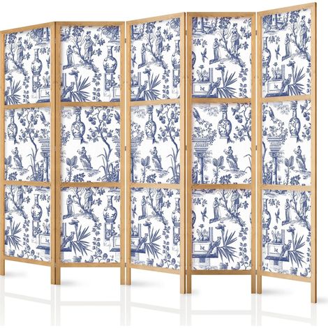 Japanischer Paravent artgeist blau 225 cm 3 oder 5 Paneele
