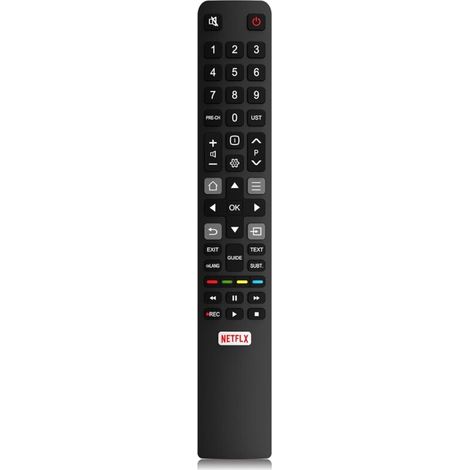 Télécommande RC802N - 1 Unité - Plastique - Compatible TCL Thomson - Pour Smart TV 4K UHD - Noir (1/5)