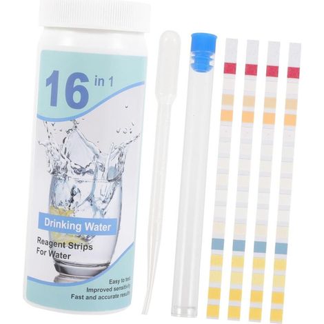 100 bandelettes de test de qualité de l'eau pour piscine domestique, analyse de l'eau potable, test rapide, tube à essai facile à déposer (1/4)