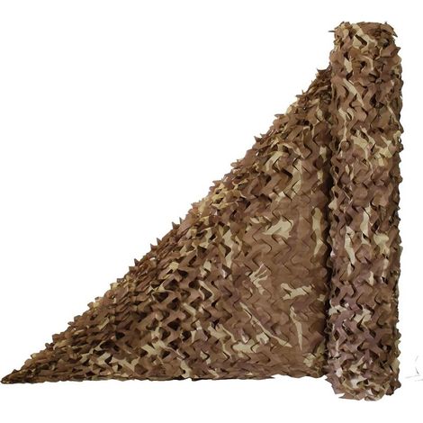 Filet de camouflage renforcé 210D, couleur sable, 4 x 5 m, voile d'ombrage militaire, pour décoration de fête, de soleil, de voiture (1/4)