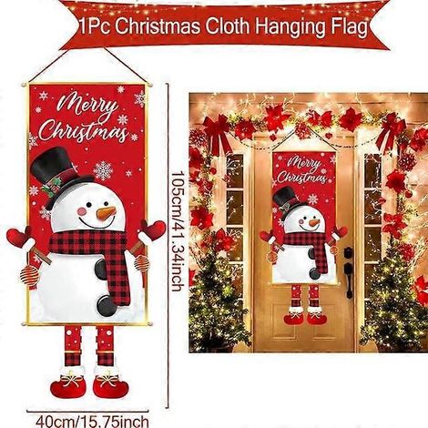 Décorations de Noël suspendues pour porche et porte, bannière, ornements pour la maison, cadeaux de Noël, décorations de Noël et de Nouvel An, style T (1/5)