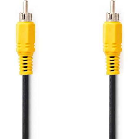 Cable video composite rca male rca male nickele 480p 100 m rond pvc noir etiquette (1/2)