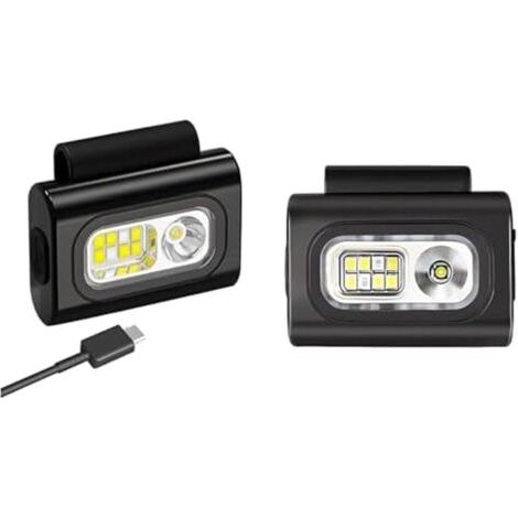 Ensemble de 2 lampes LED professionnelles à pince, avec 6 modes d'éclairage, rechargeables par USB, étanches, idéales pour la course à pied et le jogging. (1/5)