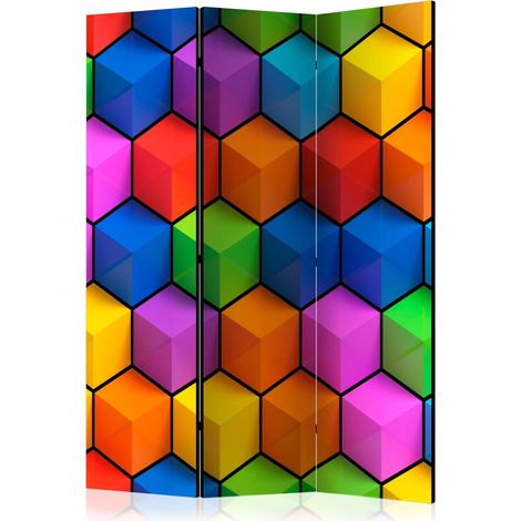 Paravento - Rainbow Geometry [Room Dividers] - 135x172 (1/4)