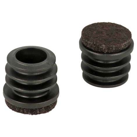 Puntali interni alettati tondi neri con feltro 18 mm - 8 pz