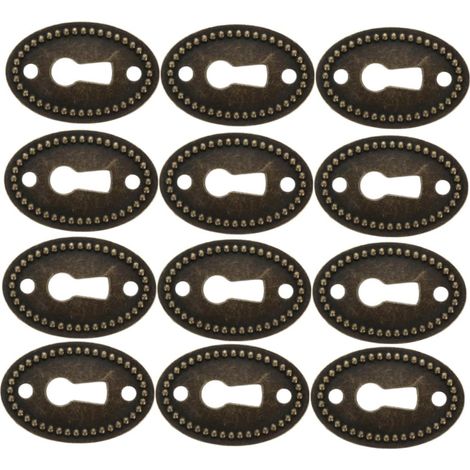Lot de 12 plaques recouvrement ovales pour serrures porte (1/5)