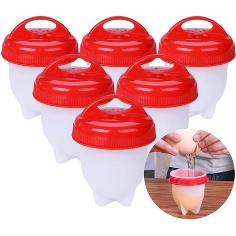 Ecleanfy - 6 Pièces Oeufs Pocheuse Silicone, Antiadhésif Pocheuse Rapide, Cuiseur à œufs en Silicone sans Coquille, Sans BPA