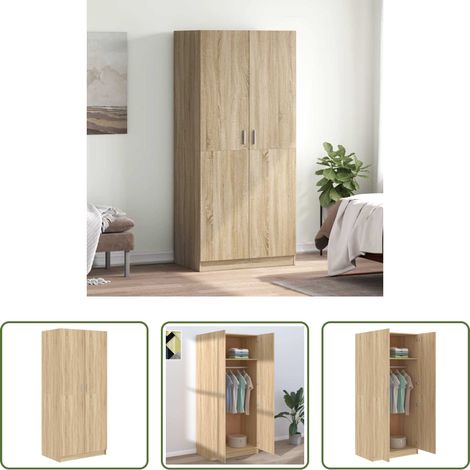 Kleiderschrank Sonoma-Eiche - Kleiderschrank Sonoma-Eiche 80x52x180 cm Holzwerkstoff (1/5)