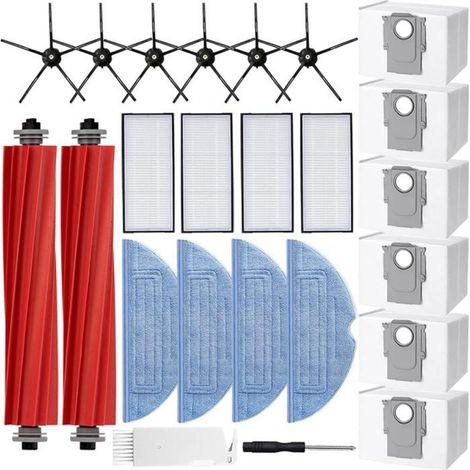 Kit d'accessoires pour aspirateur Xiaomi Roborock S7 MaxV Ultra S7 Pro Ultra, 6 sacs à poussière, 6 brosses latérales, 4 filtres (1/5)