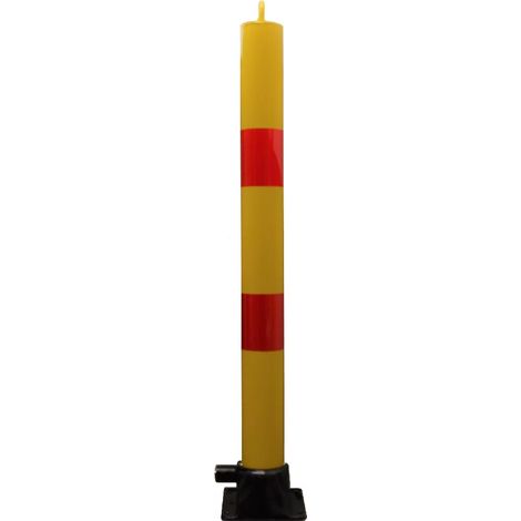 Poteau rabattable 900-76-YR JAUNE/ROUGE (clefs distinctes) avec oeillet (1/5)