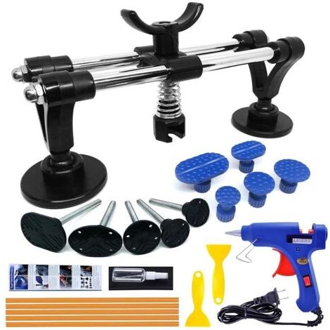 SABIR Kit débosselage sans peinture avec pistolet à colle – Réparation carrosserie efficace – Pour bosses de voiture, réfrigérateurs et surfaces métalliques (1/4)
