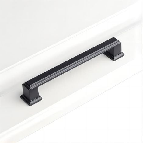 Lot de 5 poignées de placard de cuisine, noir mat, entraxe de 128 mm (5 pouces), poignées de meubles, poignées de placard, poignées de tiroir (1/3)