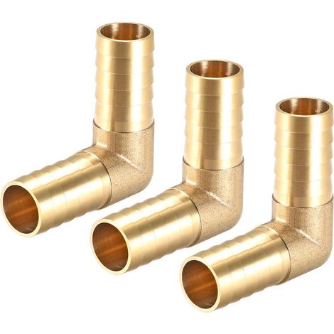 Barbed Brass Pipe Connector 90 Degree 19 mm 3pcs (1/3)