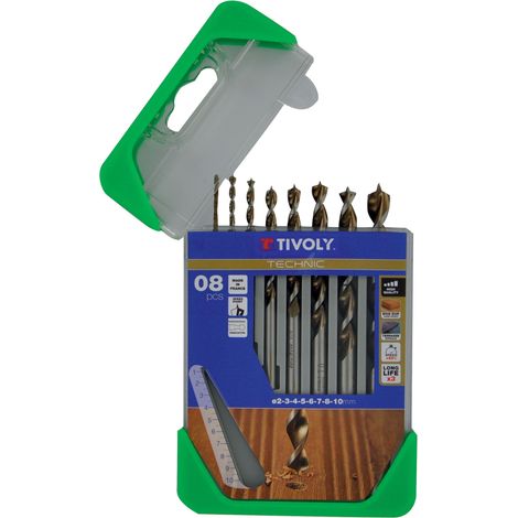 Tivoly • Scatola da 8 Punte per Legno Technic Graduate contenenti Ø2-3-4-5-6-7-8-10mm (1/7)