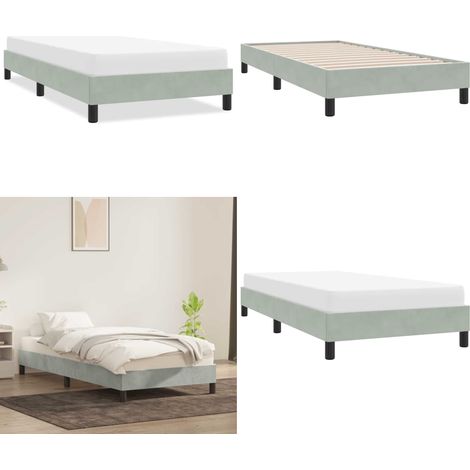 vidaXL Bettgestell ohne Matratze Hellgrau 80x210 cm Samt (1/5)