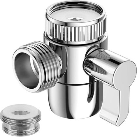 Deviatore per rubinetto per lavelli da cucina o da bagno, adattatore M22 x M24 per soffione doccia o bidet. (1/5)