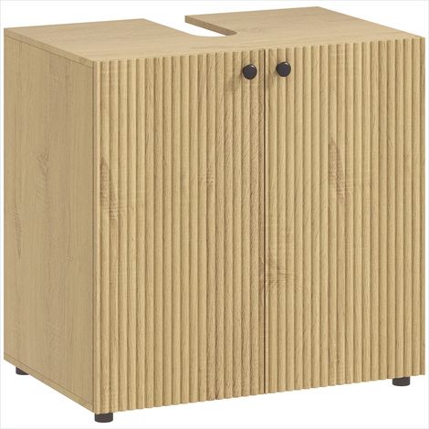 Meuble de salle de bain 2 portes 60 cm avec étagère réglable (1/5)