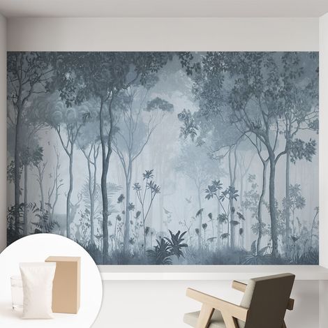 Papier peint intissé avec imprimé pour intérieur moderne application facile a motif - Colle incluse gratuite Mystique de la forêt 152x104 cm (1/5)
