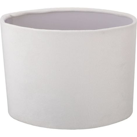 Crezuo E27 E14 Universal Ovaler Stofflampenschirm Moderner Tisch- oder Stehlampenbezug Weiß