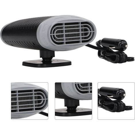 150W Car Heater Fan, 360 Degree Adjustable, Gray and Black, Fast Heating, Defogging, Defrosting for 12V Vehicles (1/5)