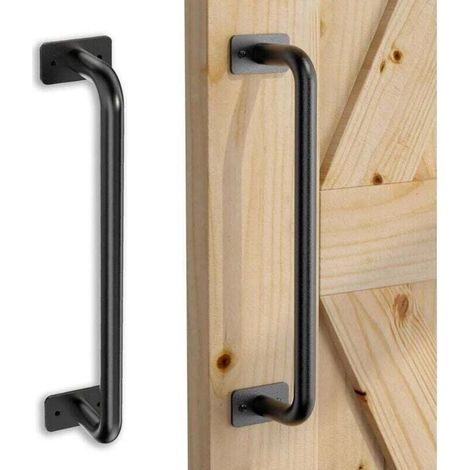 Poignée de porte rétro pour quincaillerie de meubles de porte de grange coulissante 1PC, poignée de porte noire 28.5CM (1/4)