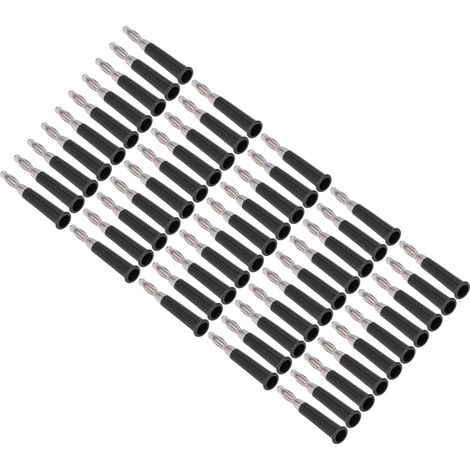 Packung mit 50 Bananensteckern für Laternen, aus geschweißter ABS-Zinklegierung, Lautsprecheranschlüsse, kompatibel mit 4-mm-Steckern, schwarz. (1/5)