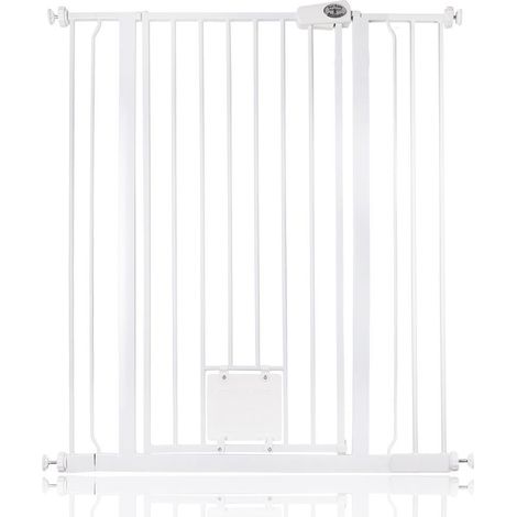 Bettacare Barrière Pour Chien Avec Trappe Verrouillable, 94,3cm - 101,9cm, Hauteur 104cm, Couleur Blanc