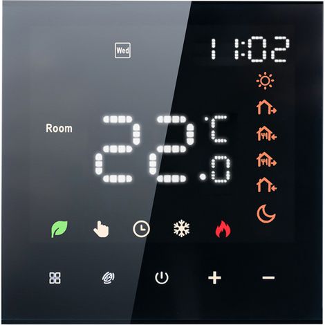 3A Programmierbarer digitaler Smart-Thermostat mit LCD-Touchscreen für Fußbodenheizung, Temperaturregler und intelligenter Wandthermostat für Warmwasserbereiter.