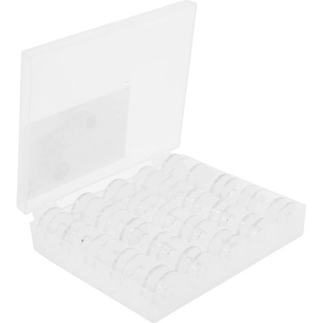 25 bobines en plastique pour machine à coudre, accessoires de couture avec boîte de rangement pour les amateurs de loisirs créatifs et la couture.